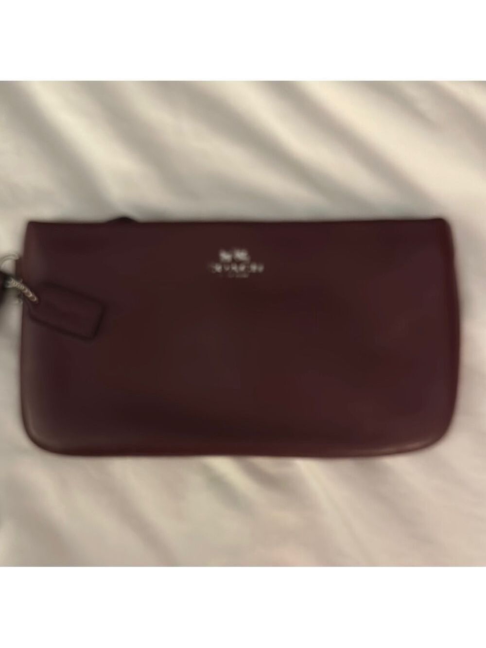 Coach Burgundy Leather Clutch Wristlet - Picture 1 of 9